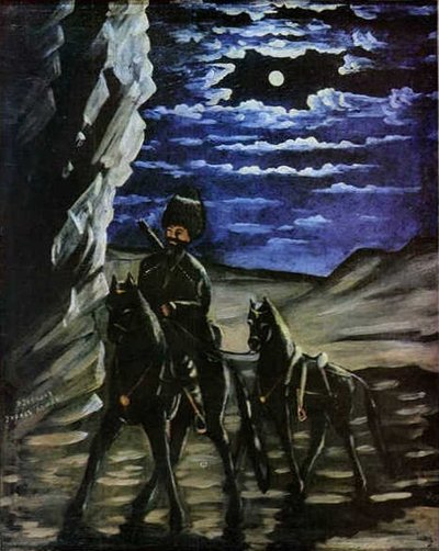 Un voleur avec un cheval volé - Niko Pirosmani